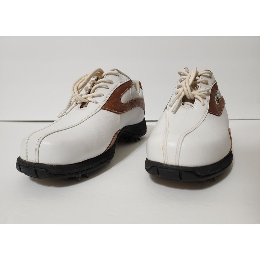 Ladies Etonic Dry Essentials White Black Brown Golf Shoe Size 7 #WDE4-14(M)